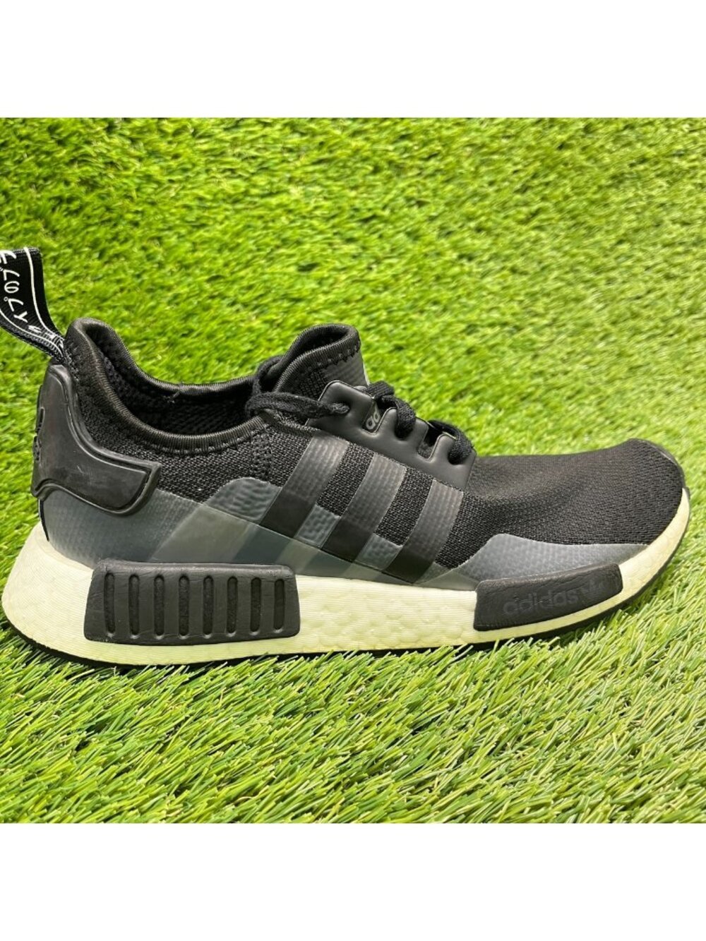 Adidas NMD R1 Boys Size 7Y Black White Athletic Running Walking Shoes Sneakers